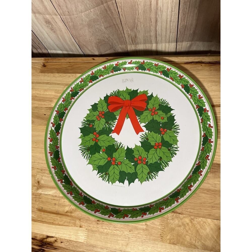 Vintage Hallmark Wreath Christmas Serving Platter 14”
